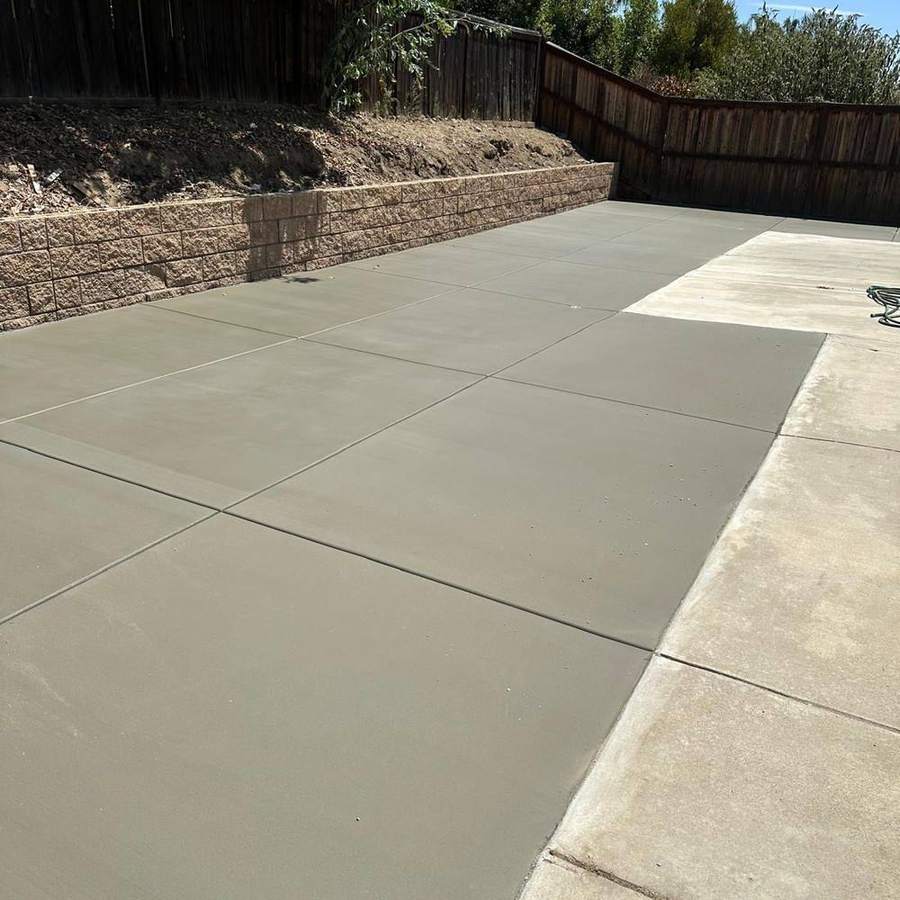 Sloped concrete driveway